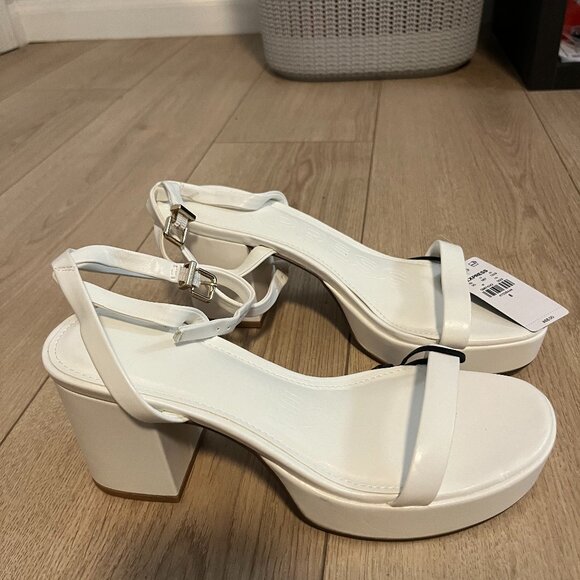 White Block Heels - Picture 2 of 2